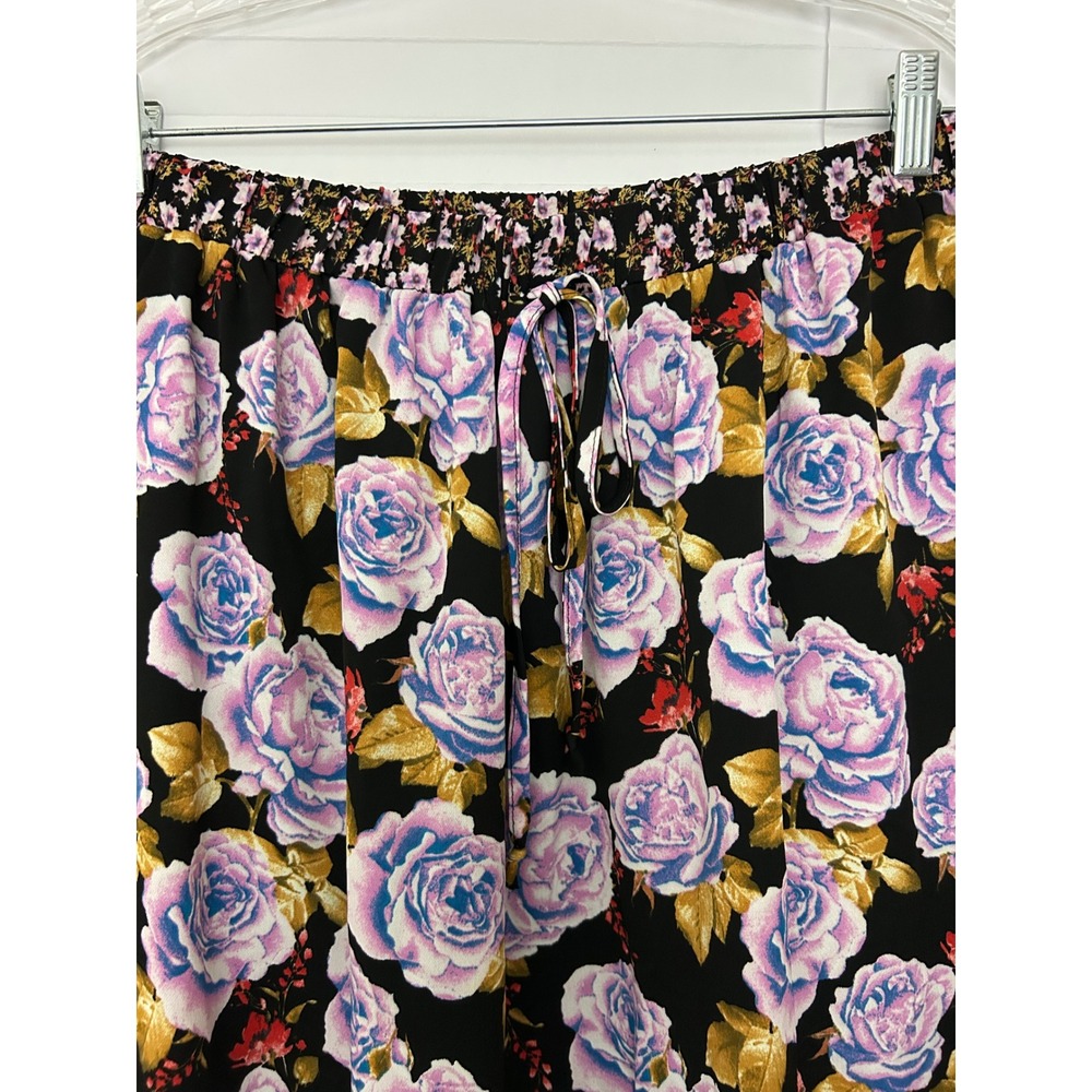 Ember Floral Tiered Maxi Skirt XL Black Purple Mixed Print Boho Cottagecore - Picture 3 of 8